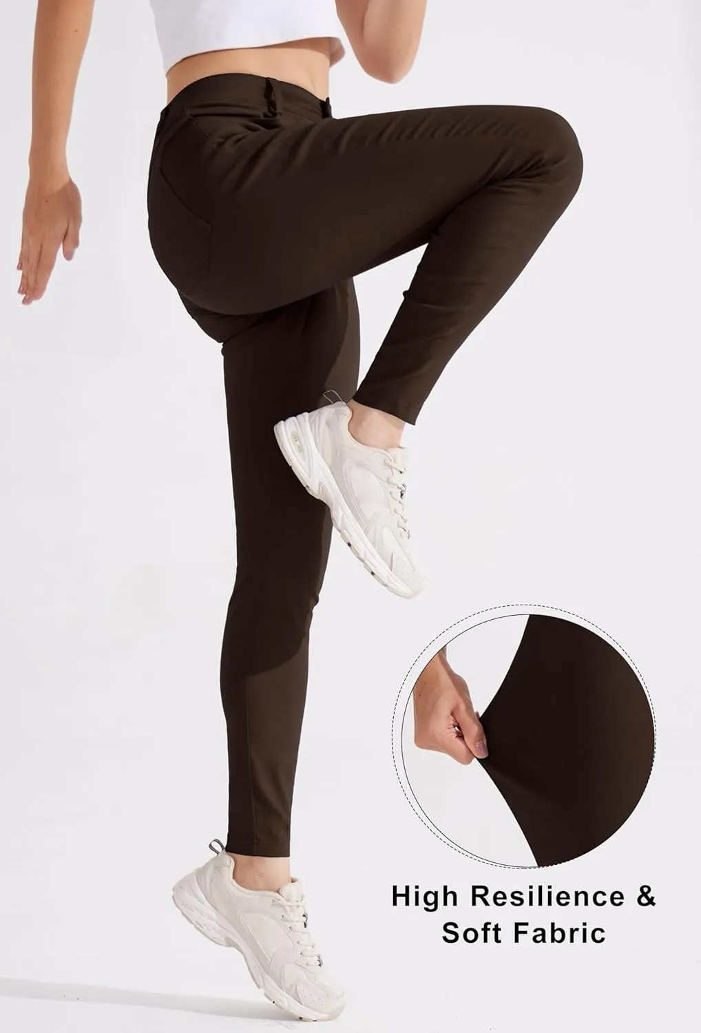 Libin Women's 4-Way Stretch Dress Pants 28"/29" Skinny-Leg Office Casual Slim Fit Work Slacks with Pockets