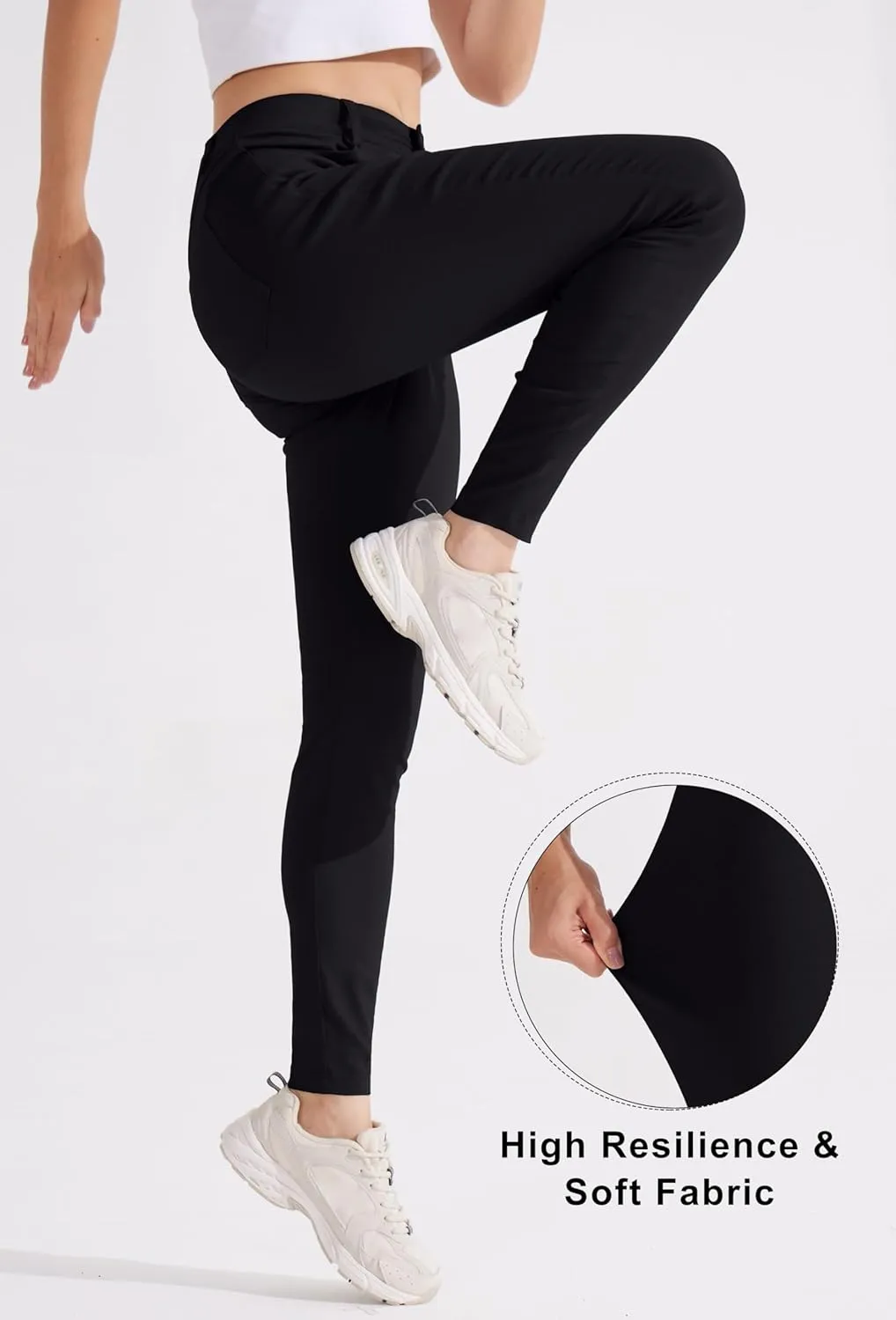 Libin Women's 4-Way Stretch Dress Pants 28"/29" Skinny-Leg Office Casual Slim Fit Work Slacks with Pockets