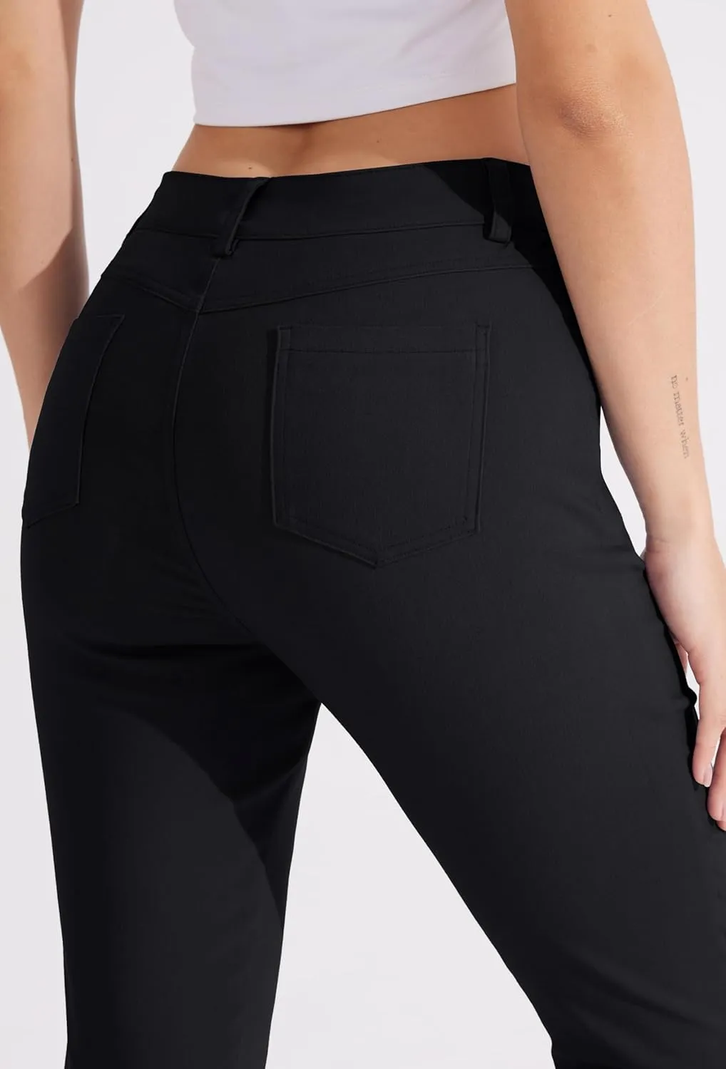 Libin Women's 4-Way Stretch Dress Pants 28"/29" Skinny-Leg Office Casual Slim Fit Work Slacks with Pockets