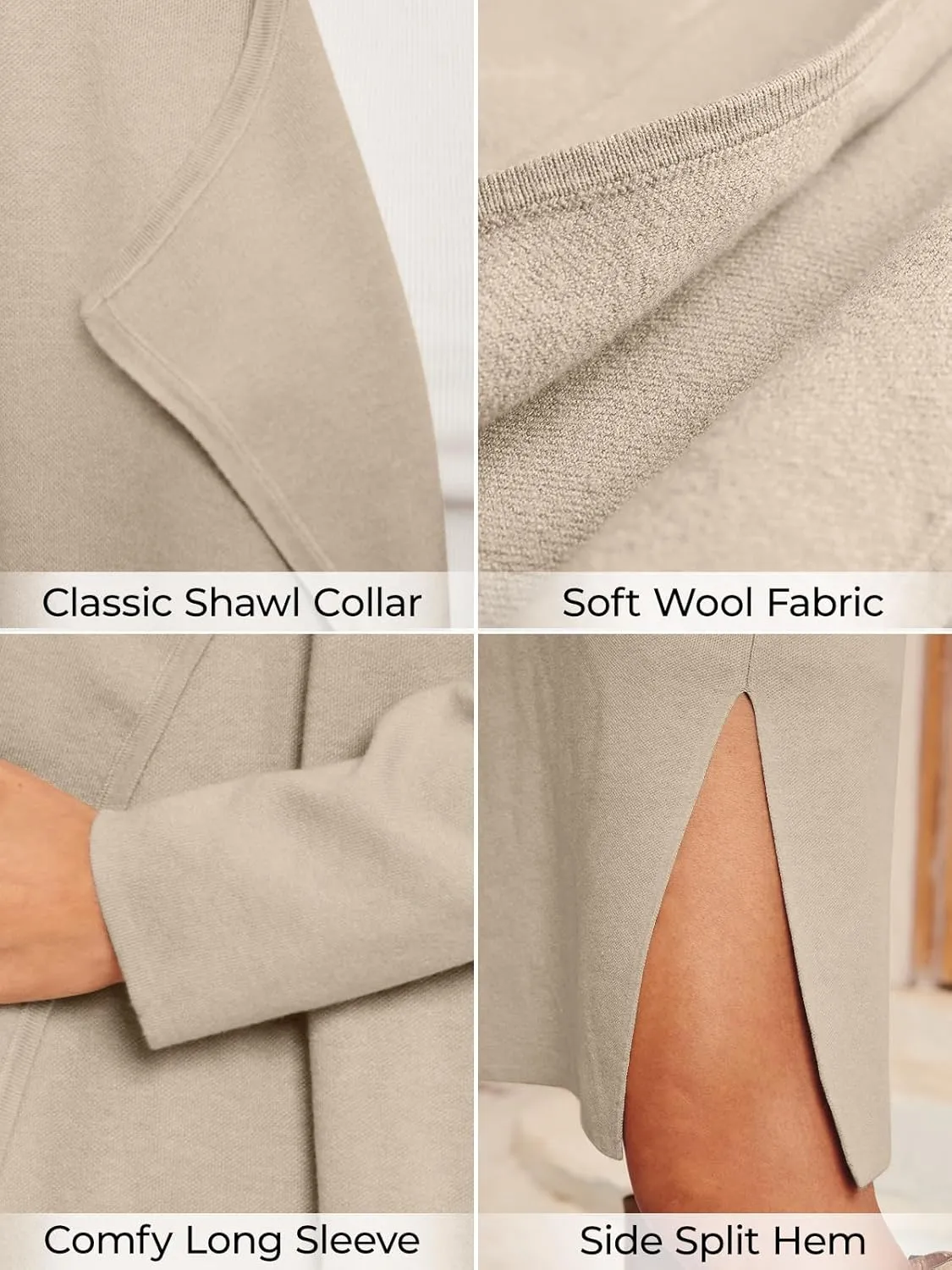 LILLUSORY Women's Long Cardigan Sweaters Oversized Fall Dressy Coatigan Jackets Trendy Knit Winter Coats