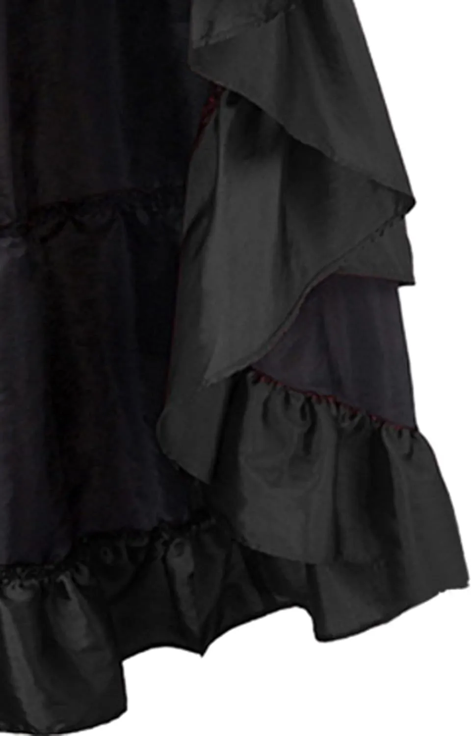 Long Skirts For Women Gothic Dress Vintage Renaissance Midi Skirt High Waist Irregular Hem Ruched Punk A-Line Skirt