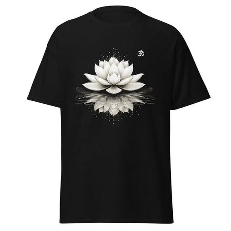 Lotus Flower Meditation T-Shirt - Yoga Zen Om Comfort Tee with Beautiful Floral Design