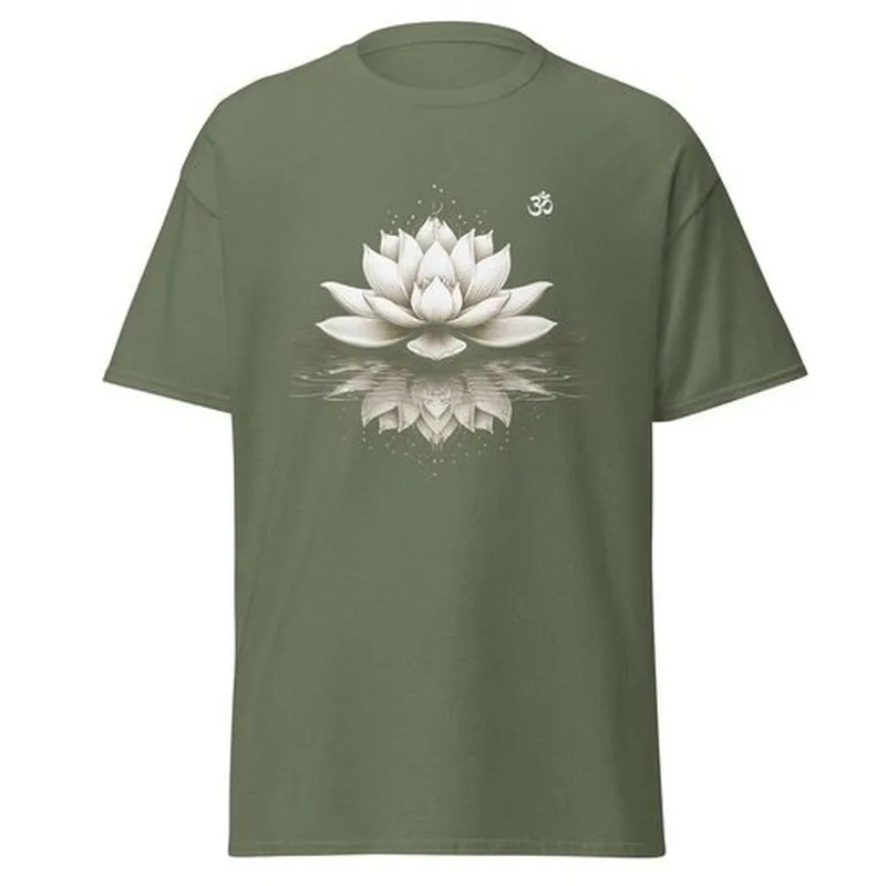 Lotus Flower Meditation T-Shirt - Yoga Zen Om Comfort Tee with Beautiful Floral Design