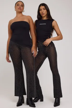 Luck & Trouble Flashy Glitter Flares Black