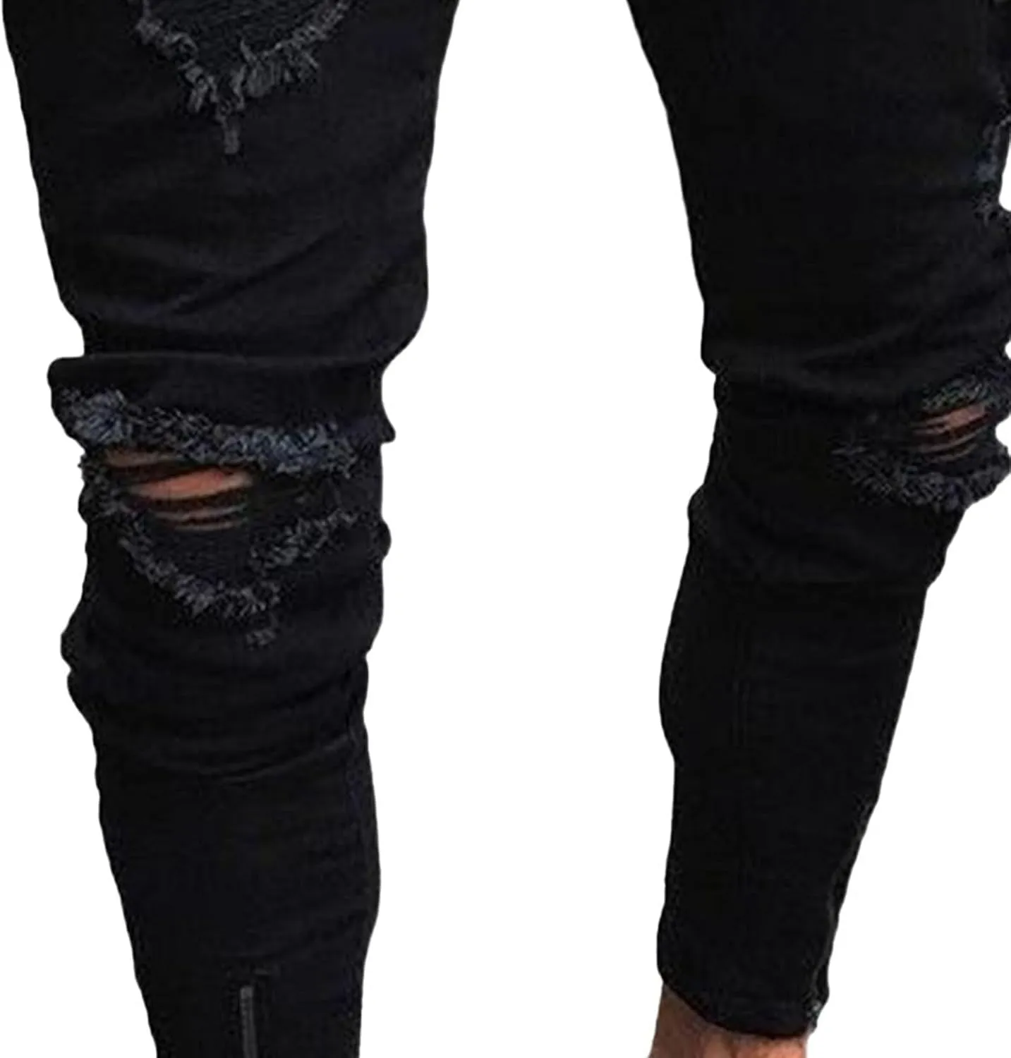 Maiyifu-GJ Slim Fit Jeans for Men Stretch Skinny Ripped Jeans Distressed Destroyed Straight Leg Denim Pants