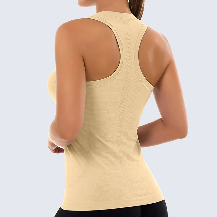 MathCat Racerback Athletic Yoga Workout Tank Top Apricot