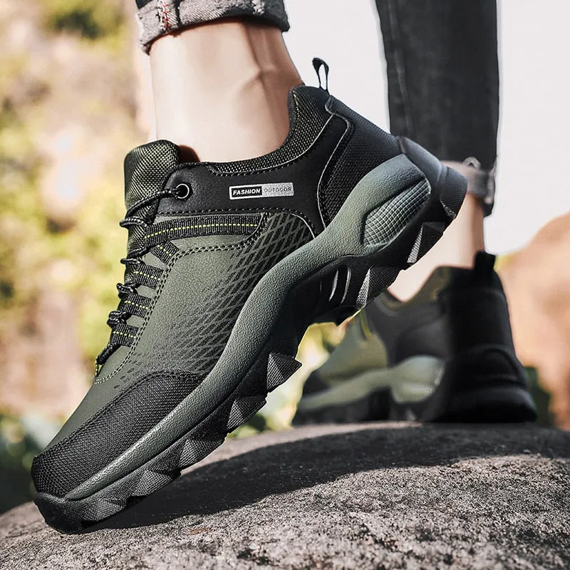 Men Leather Shoes Sneakers Trend Breathable Casual Shoes Outdoor Non-slip Hiking Shoes Brand Designer Men's Shoes Zapatos Hombre