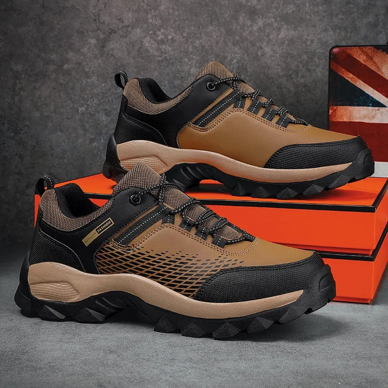 Men Leather Shoes Sneakers Trend Breathable Casual Shoes Outdoor Non-slip Hiking Shoes Brand Designer Men's Shoes Zapatos Hombre