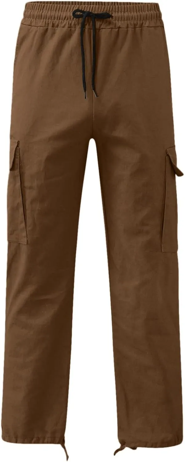 Men's 2023 Autumn Loose Fit Straight Cargo Pants Hiking Outdoor Recreation Pants Joggers Workwear Pants for Men