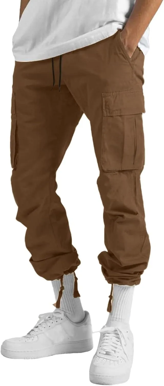 Men's 2023 Autumn Loose Fit Straight Cargo Pants Hiking Outdoor Recreation Pants Joggers Workwear Pants for Men