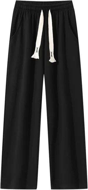 Men's Baggy Wide Leg Sweatpants Straight Leg Workout Loose Fit Yoga Pants High Waist Baggy Trousers with
