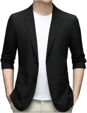 Mens Casual Blazer Slim Fit Suit Jacket Two Button Lightweight Sport Coats Wedding Party Formal Business Jackets