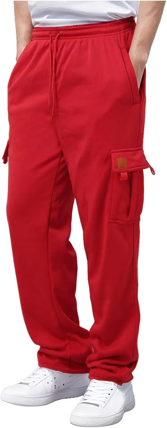 Mens Casual Cotton Sweatpants Breathable Comfy Joggers Workout Sport Pants Hiking Hunting Work Trousers