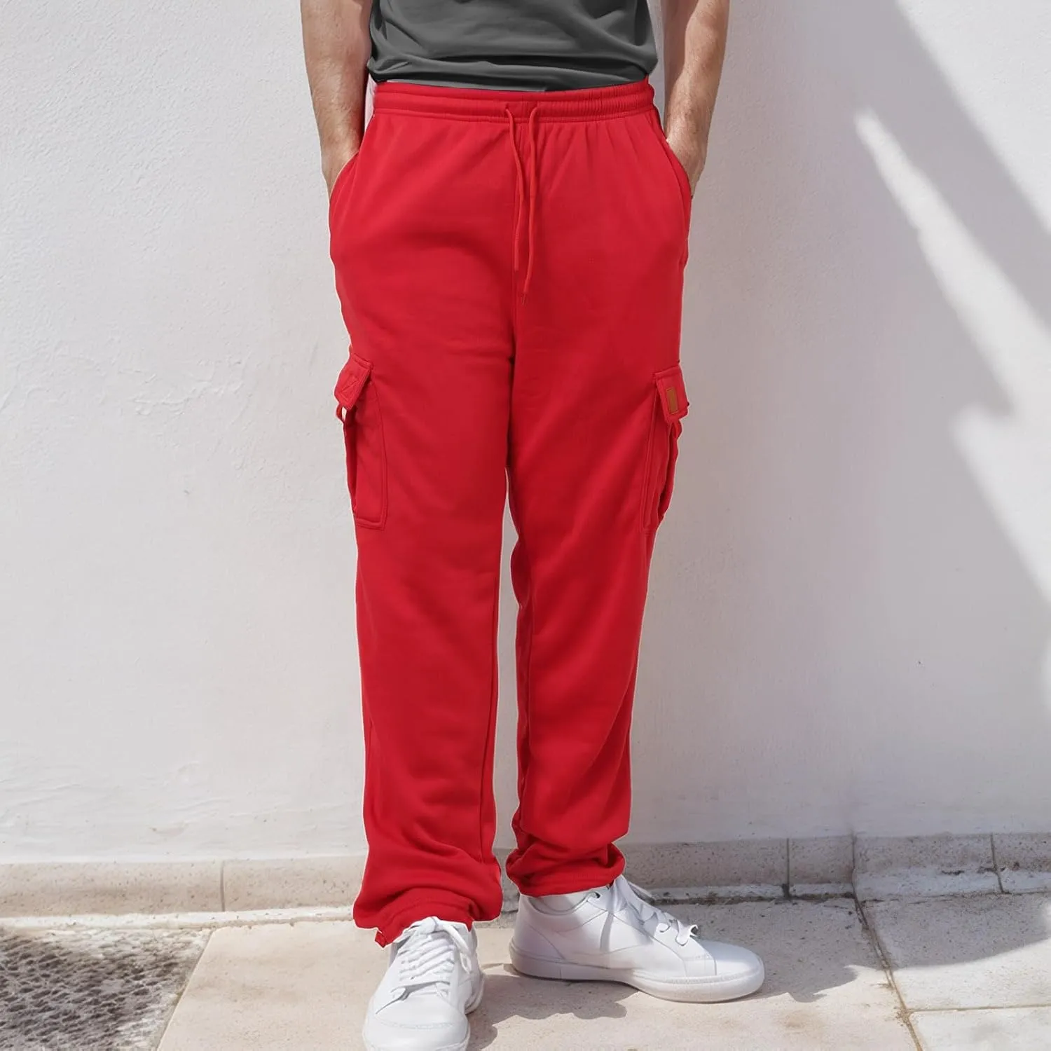 Mens Casual Cotton Sweatpants Breathable Comfy Joggers Workout Sport Pants Hiking Hunting Work Trousers