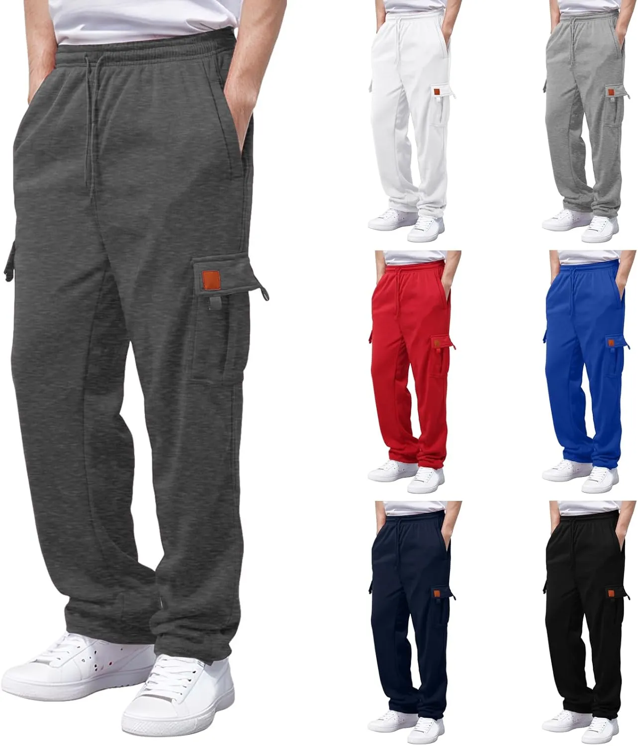 Mens Casual Cotton Sweatpants Breathable Comfy Joggers Workout Sport Pants Hiking Hunting Work Trousers