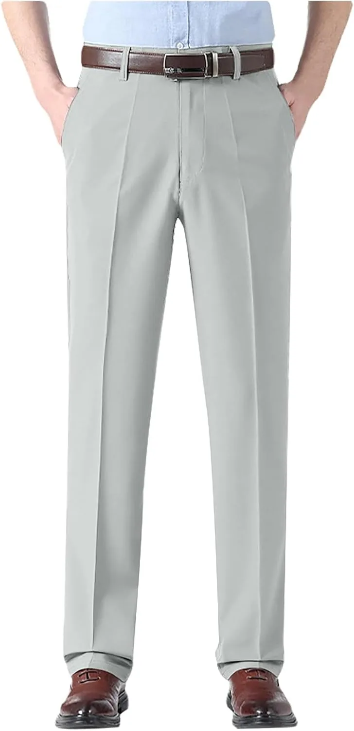 Men's Formal Wear Trousers with Pockets Straight Streamlined Solid Color Conference Formal Wear Suit Pants for Men