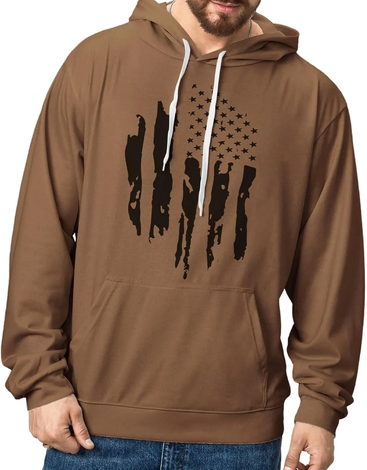 Men's Graphic Big and Tall Hoodie: Lightweight Heated Designer Sweatshirt Casaul Flannel Pullover