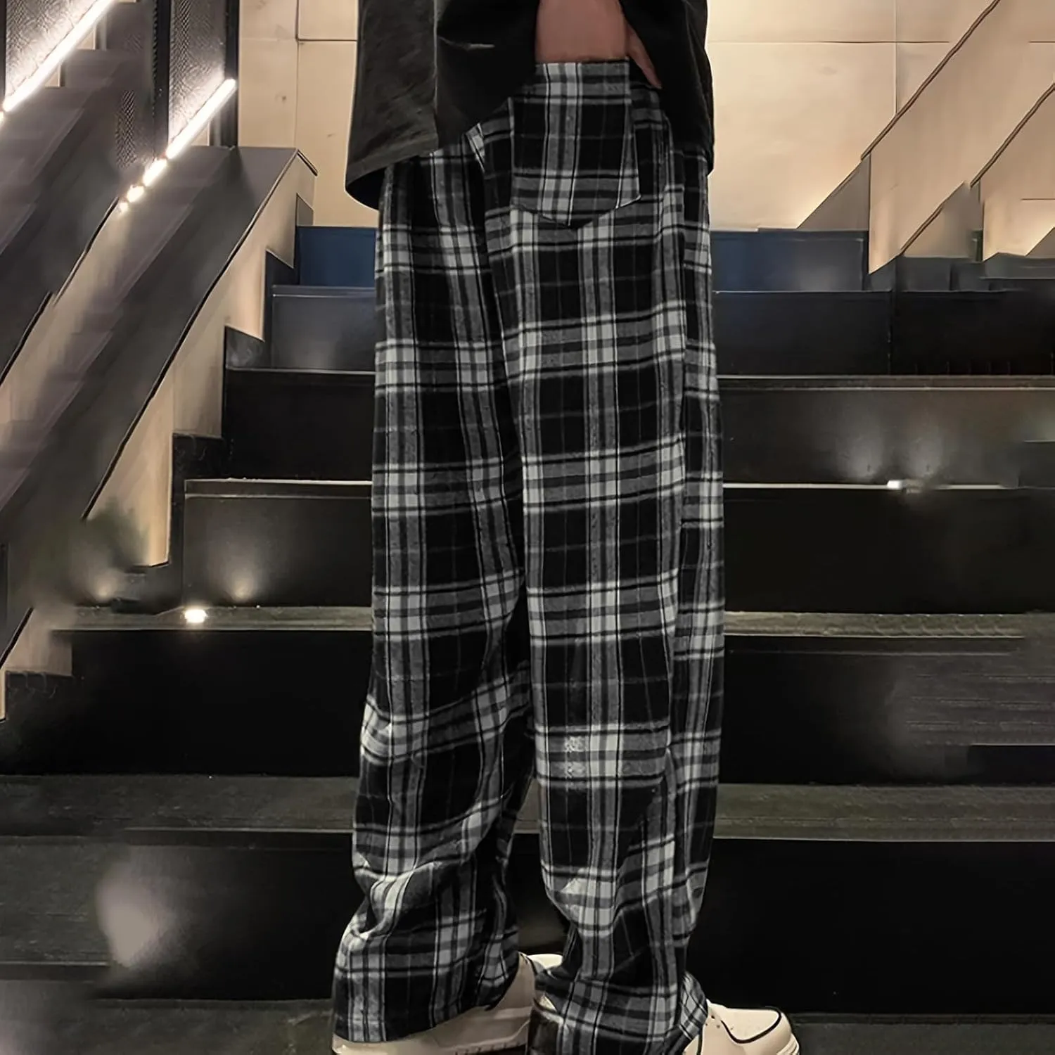 Men's Plaid Casual Sweratpants 2025 New Leisure Workout Active Pants Lightweight Trousers with Pockets