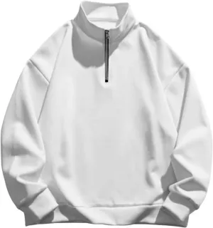 Mens Quarter Zip Up Pullover Lightweight Mock Neck Sweatshirt Casual Long Sleeve Shirt 1/4 Zip Pullover Mens 2024