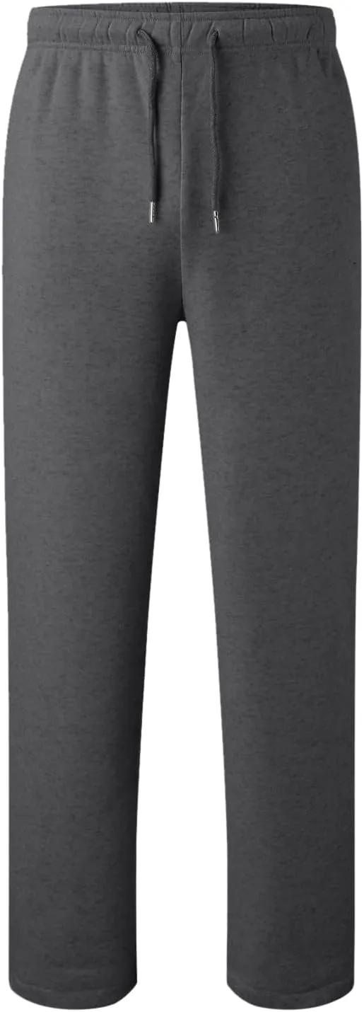 Men's Solid Color Jogger Pants Trendy Casual Straight Wide Leg Trousers Fall Winter Workout Running Sweatpants