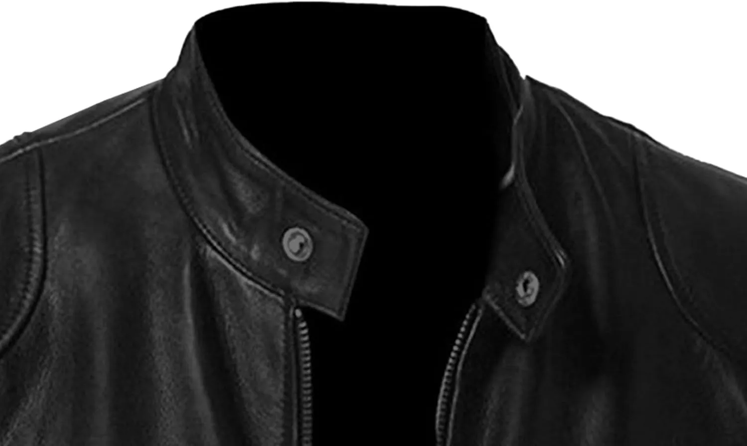 Mens Stand Collar Leather Jacket Casual Biker Motorcycle PU Jackets Slim Fit Motorcyle Lightweight Coat