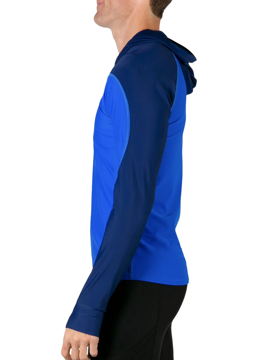 Men's  Swim Crest Rash Guard Relaxed Hoodie - Royal / Navy