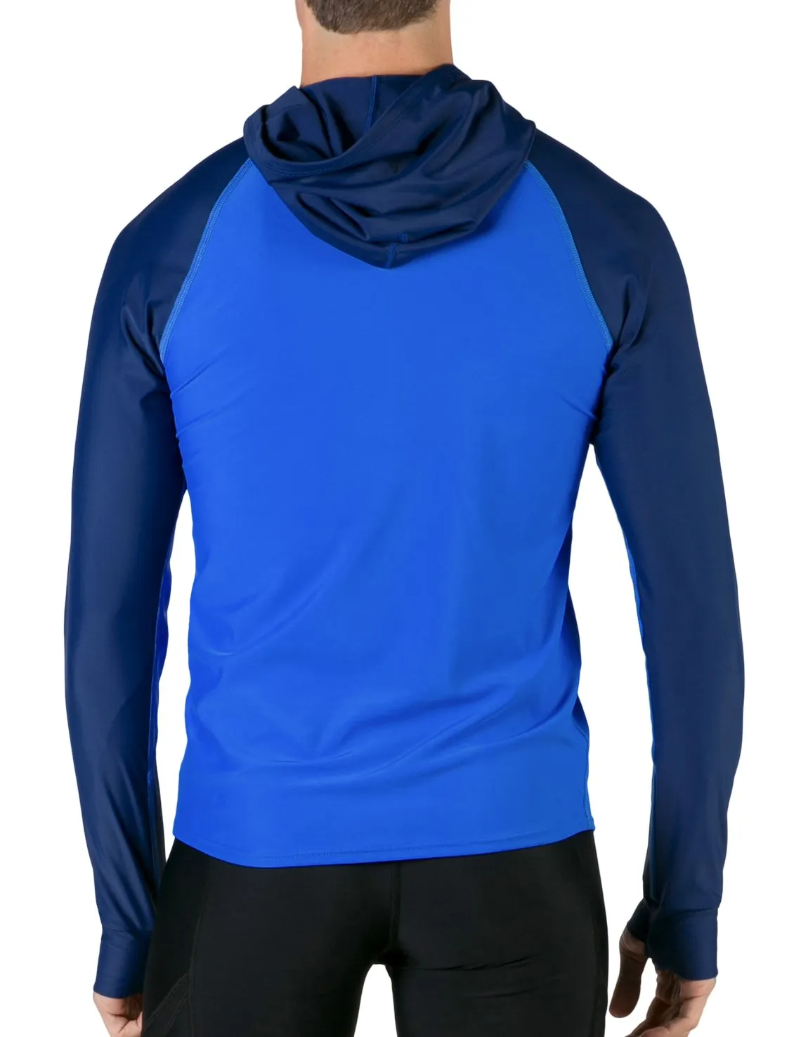 Men's  Swim Crest Rash Guard Relaxed Hoodie - Royal / Navy