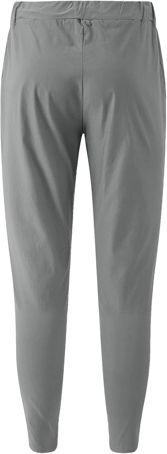 Men's Twill Jogger Pants Elastic Waist Drawstring Chino Pants Slim Fit Casual Dress Trousers with Pockets