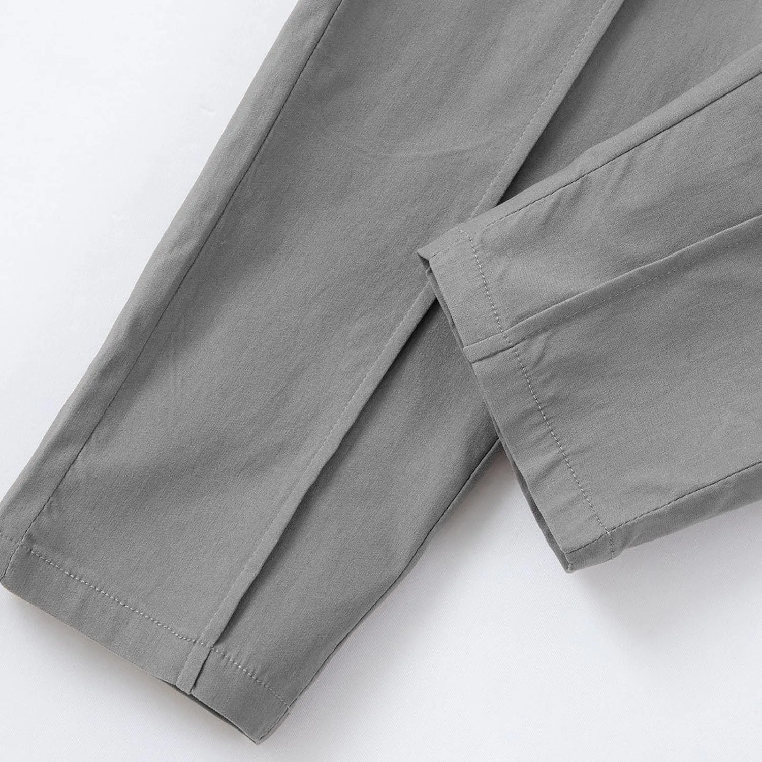 Men's Twill Jogger Pants Elastic Waist Drawstring Chino Pants Slim Fit Casual Dress Trousers with Pockets