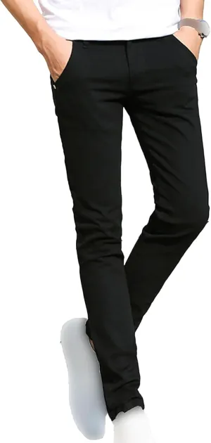 Men's Wrinkle Resistant Chino Pant Casual Men Straight Leg Pocket Stretch Trousers Slim Fit Flex Waist Pants