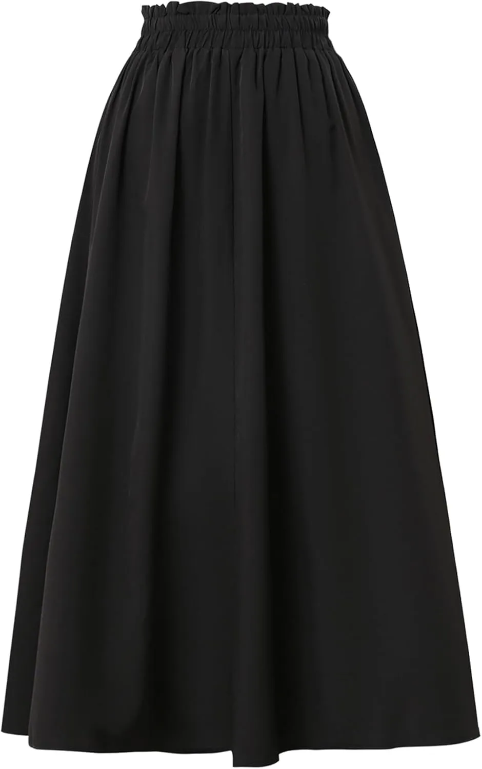 Midi Skirts for Women Elastic Waist Flowy A-line Casual Summer Beach Long Skirt
