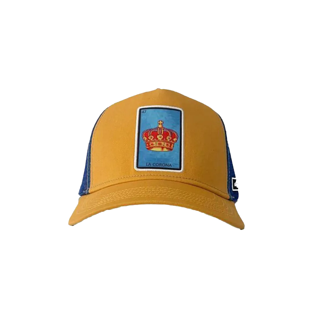 Milano Hats Yellow La Corona Blue Mesh Cap