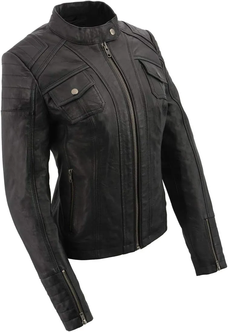 Milwaukee Leather Women's Premium Leather Casual Fashion Jackets SFL