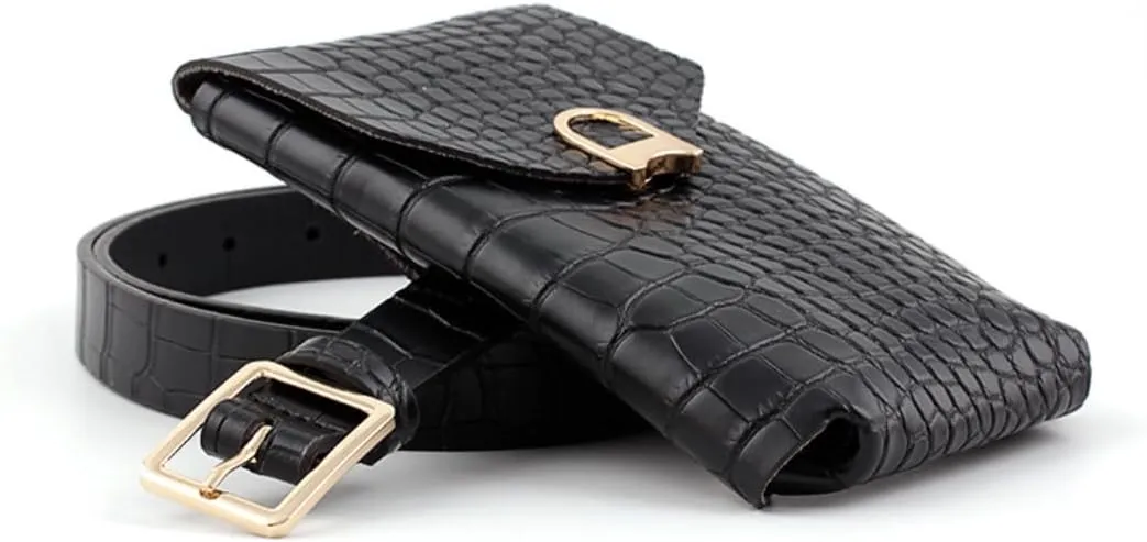 Mini Belt Bags Waist Bag for Women Fashionable Small Waist Belt Bags for Women Trendy Y2k Accessories, Black, One Size