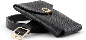 Mini Belt Bags Waist Bag for Women Fashionable Small Waist Belt Bags for Women Trendy Y2k Accessories, Black, One Size