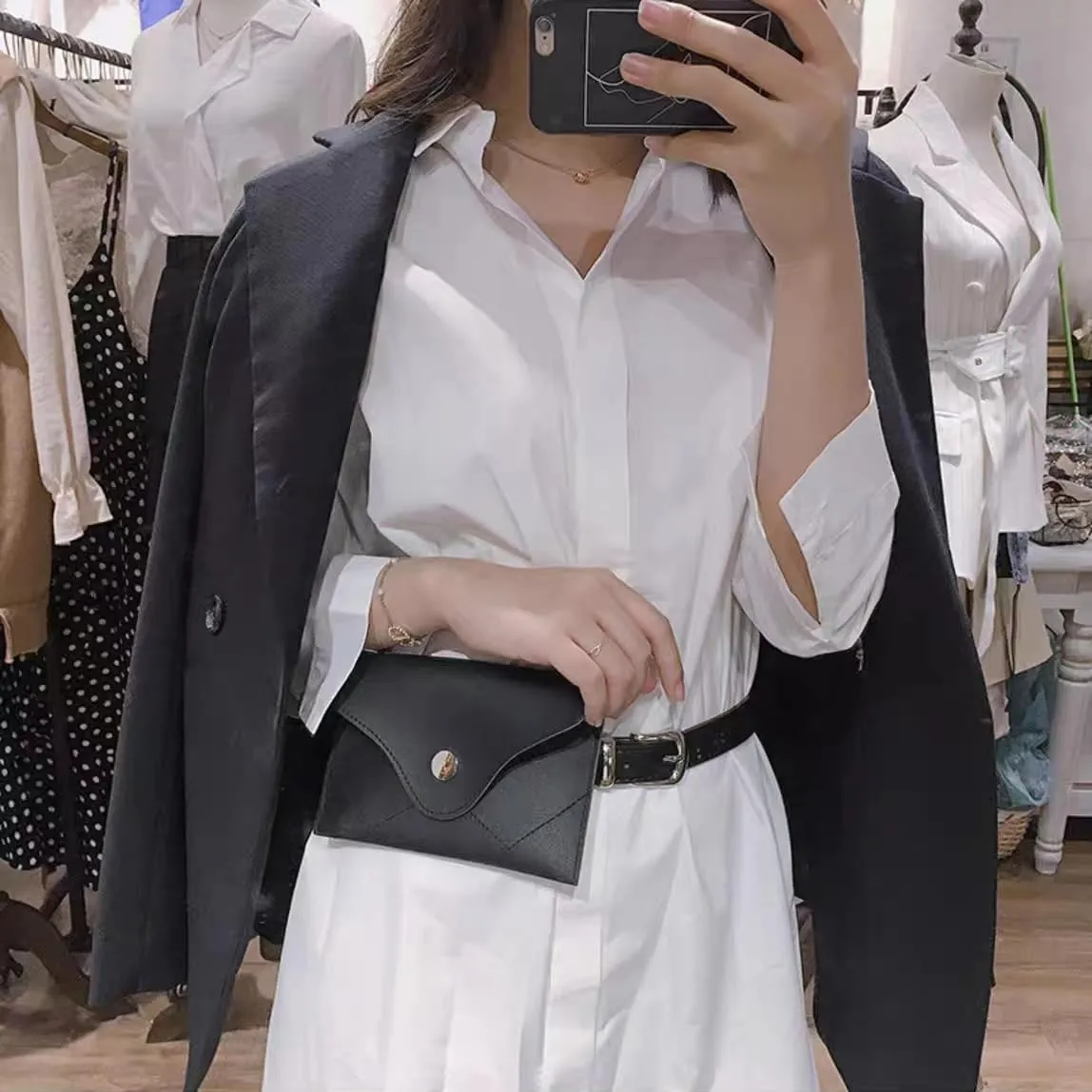 Mini Belt Waist Bag for Women Fashionable Small Waist Bag Belt Bags for Women Trendy Y2k Accessories, White, One Size