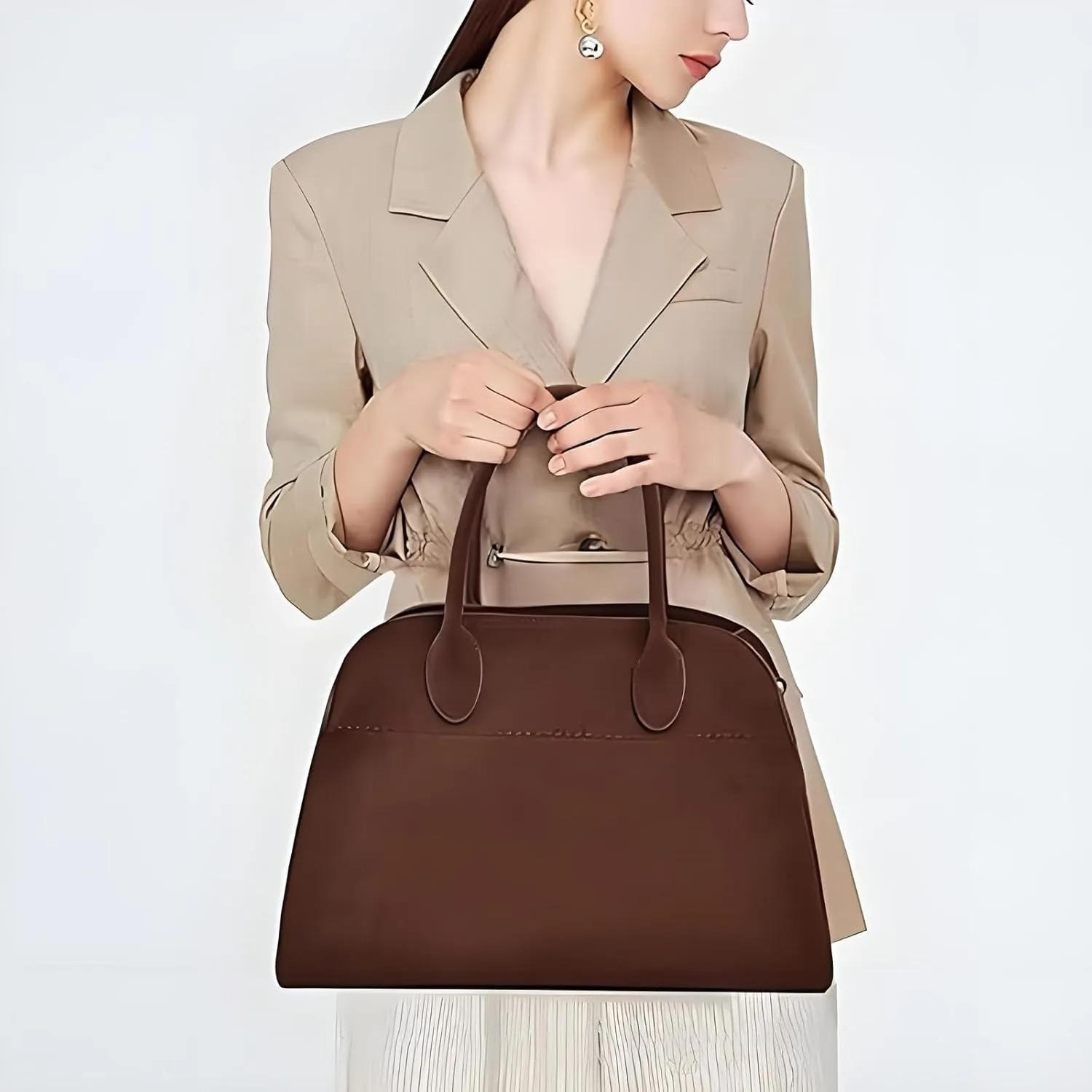 Modavo Bag, Modavo Suede Tote Bag, Faux Leather Tote Bag for Women, Vintage Shoulder Satchel Bag