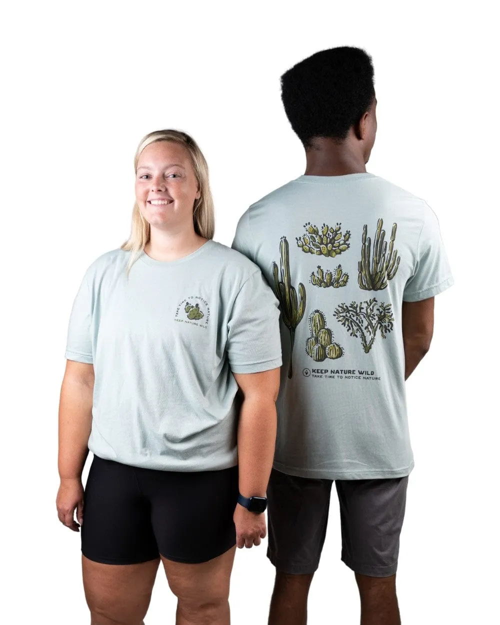 Nature Study Cacti Unisex Tee | Dusty Blue