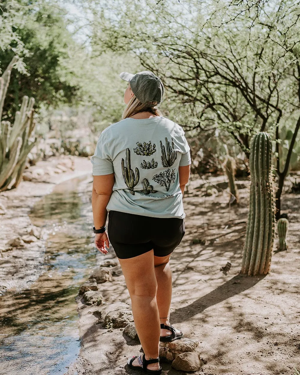 Nature Study Cacti Unisex Tee | Dusty Blue
