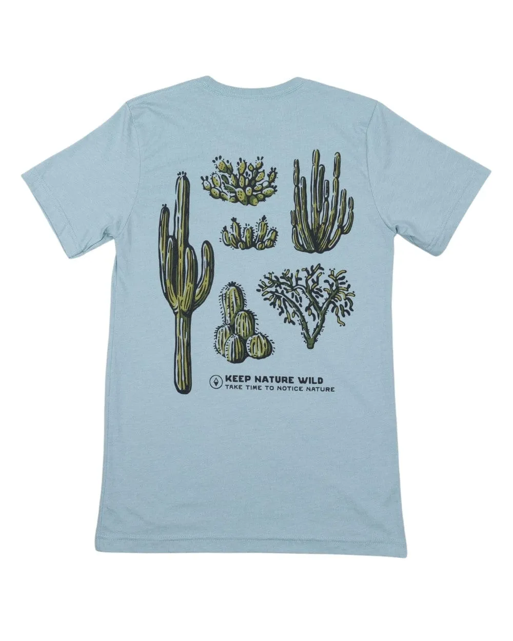 Nature Study Cacti Unisex Tee | Dusty Blue