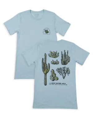 Nature Study Cacti Unisex Tee | Dusty Blue