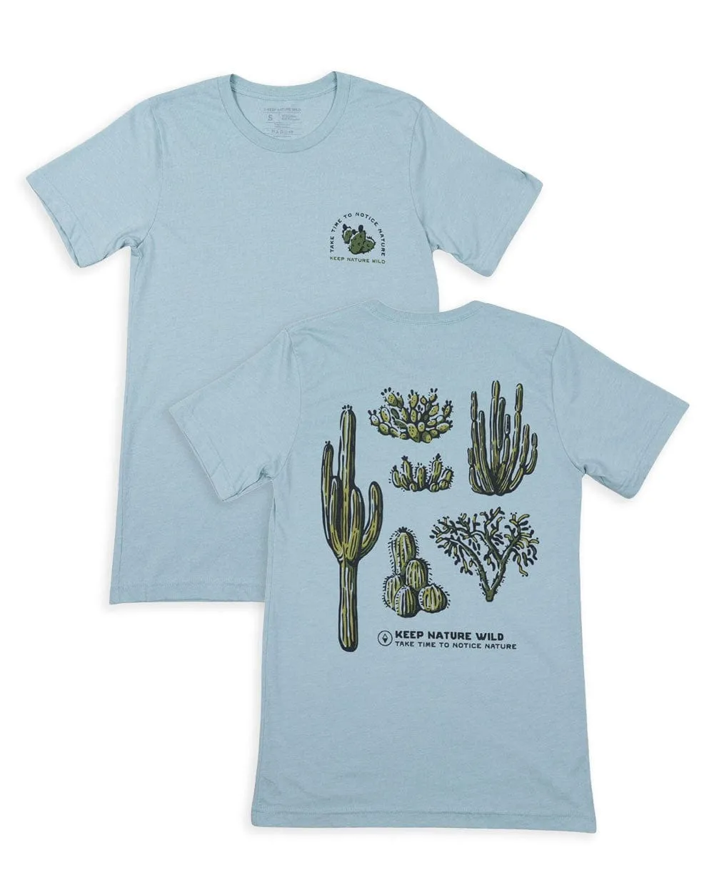 Nature Study Cacti Unisex Tee | Dusty Blue