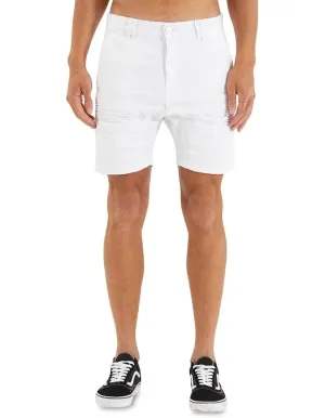 NENA AND PASADENA Viper Denim Short - White