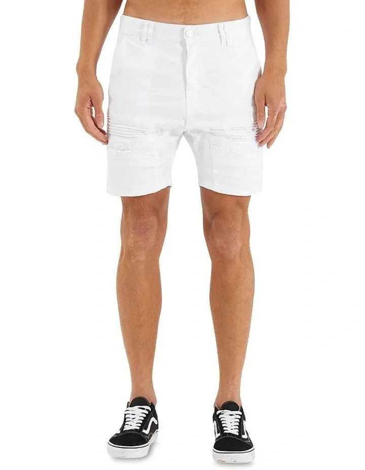 NENA AND PASADENA Viper Denim Short - White