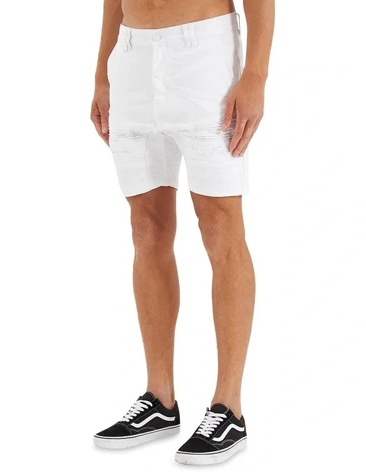 NENA AND PASADENA Viper Denim Short - White