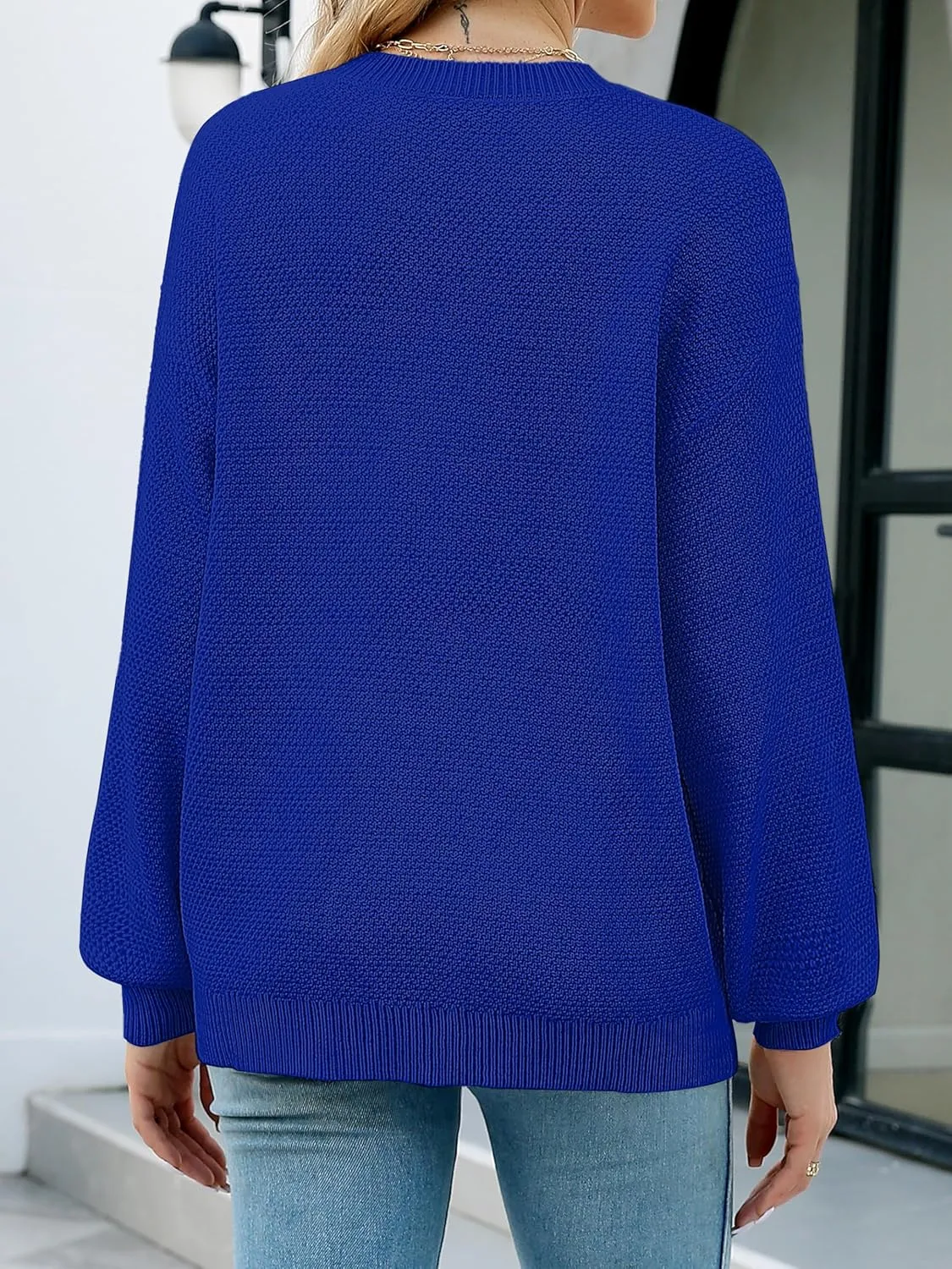 NIeyook Women's Oversized Sweaters 2025 Spring Trendy Long Sleeve Crew Neck Pullover Sweater Loose Heathered Knit Tops