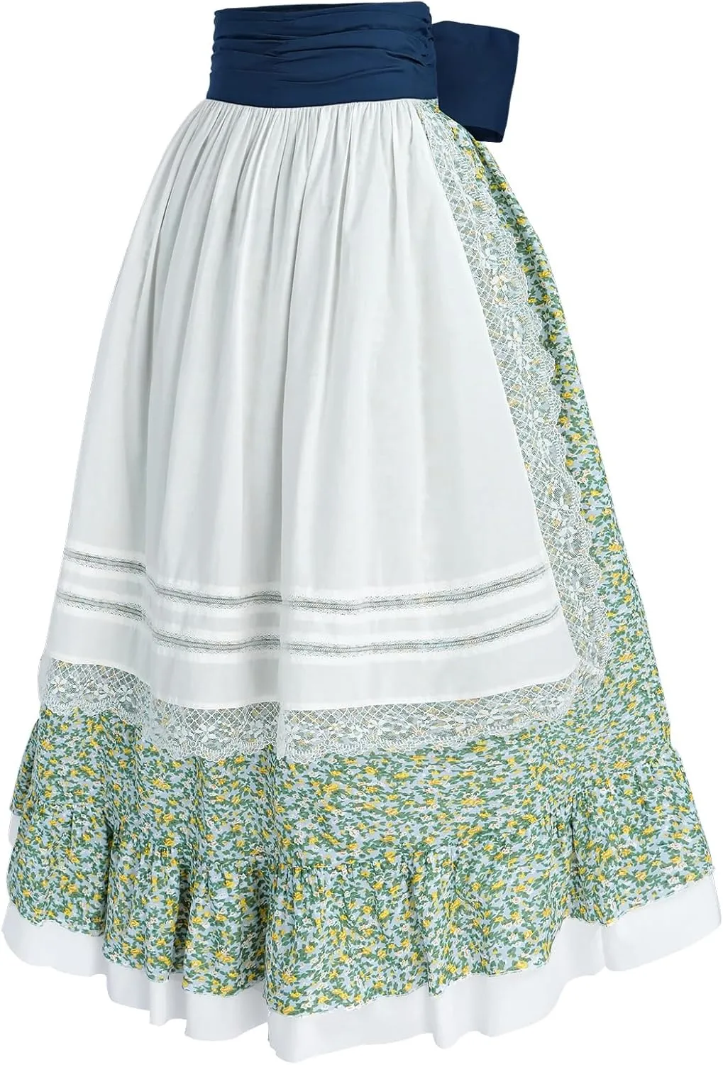 NSPSTT Women Pioneer Colonial Skirt Girls Peasant Prairie Skirt Civil War Trek Floral Costume