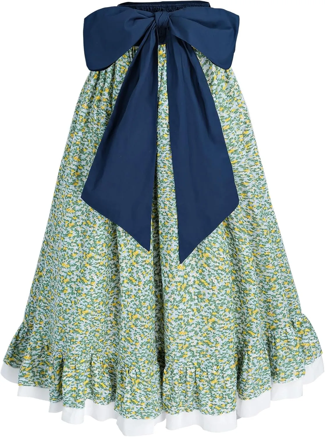NSPSTT Women Pioneer Colonial Skirt Girls Peasant Prairie Skirt Civil War Trek Floral Costume