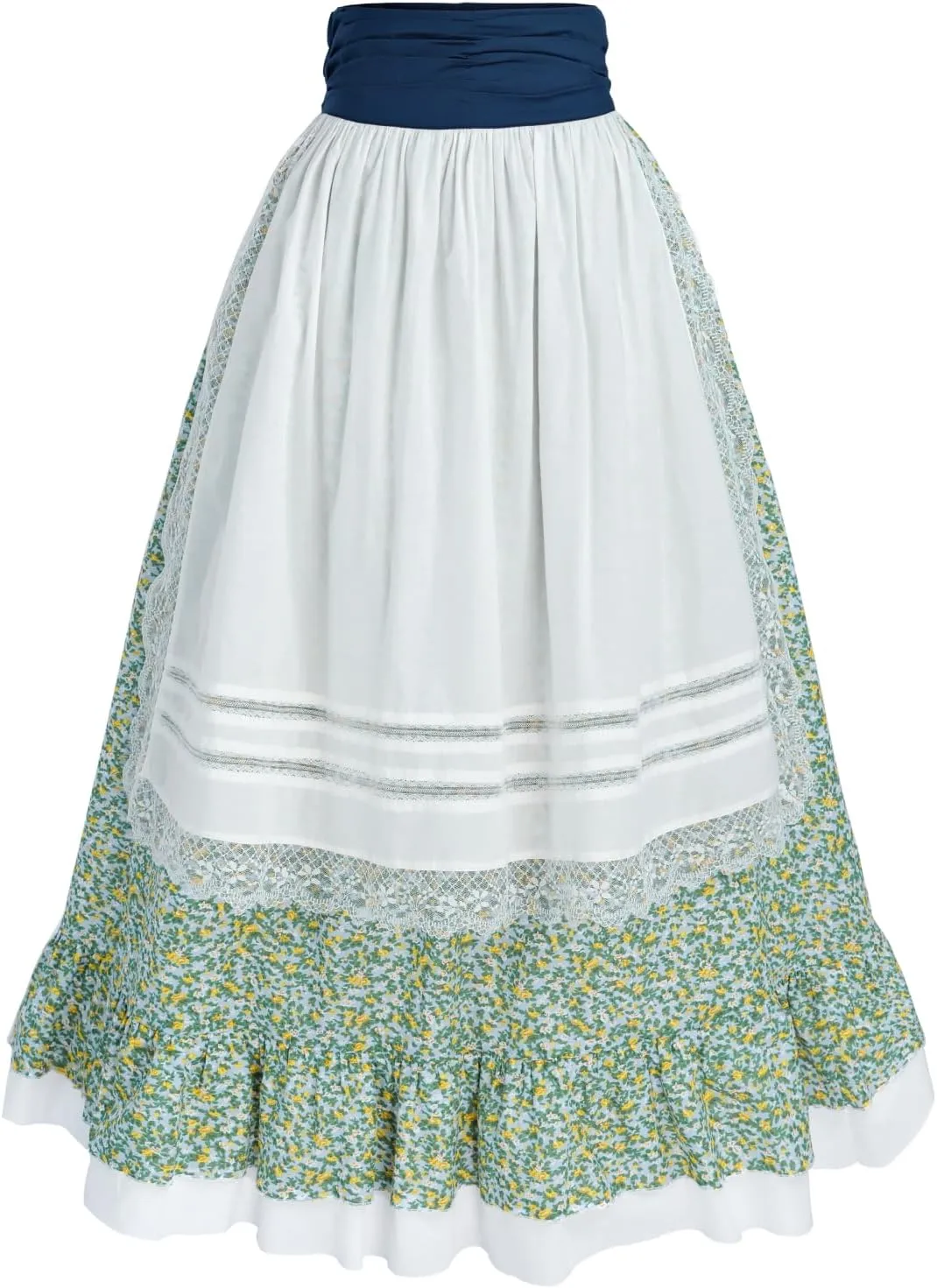 NSPSTT Women Pioneer Colonial Skirt Girls Peasant Prairie Skirt Civil War Trek Floral Costume