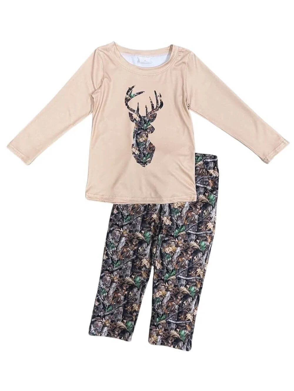 On the Hunt Boys Camo Deer Long Sleeve Outfit